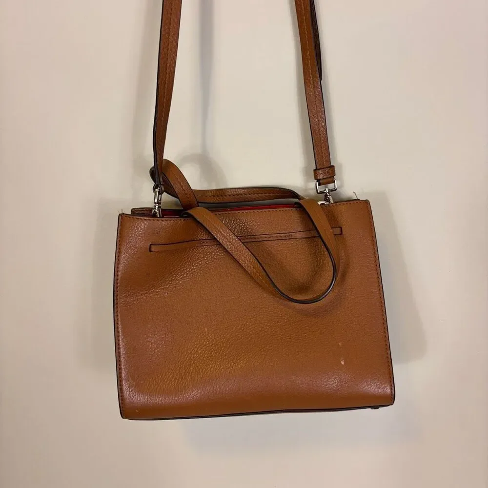 Kate Spade Brown Pebbled Leather Satchel‎ Crossbody Purse